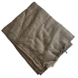 YARNZ Deep Brown Wool Scarf, Lightweight & Oversized, NWT!